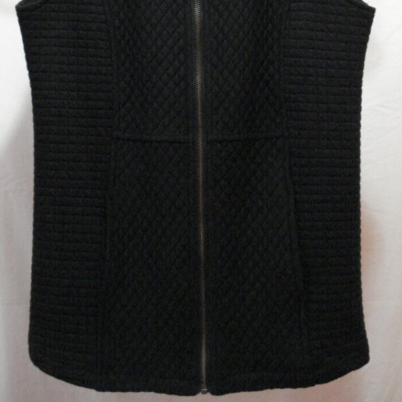 Women's Casual Zip Up Vest Jacket. Black. - Picture 2 of 7